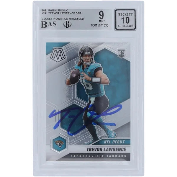 Trevor Lawrence Signed 2021 Panini Mosaic #241 Rookie Card | Beckett Graded 9