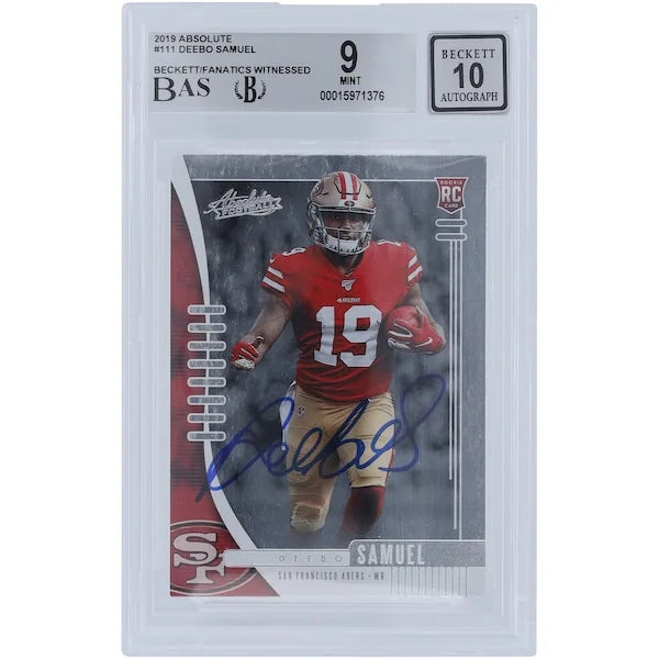 Deebo Samuel Signed 2019 Panini Absolute #111 Rookie Card | Beckett Graded 9