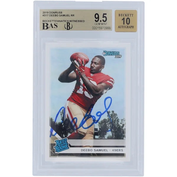 Deebo Samuel Signed 2019 Panini Donruss Rated Rookie #317 | Beckett 9.5