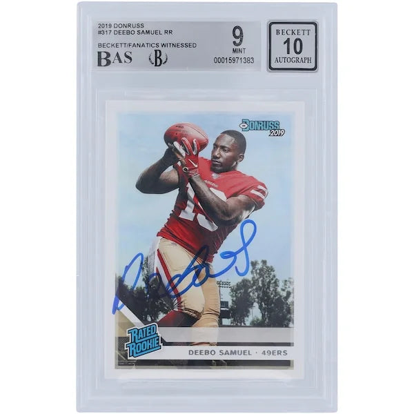 Deebo Samuel Signed 2019 Panini Donruss Rated Rookie #317 | Beckett 9