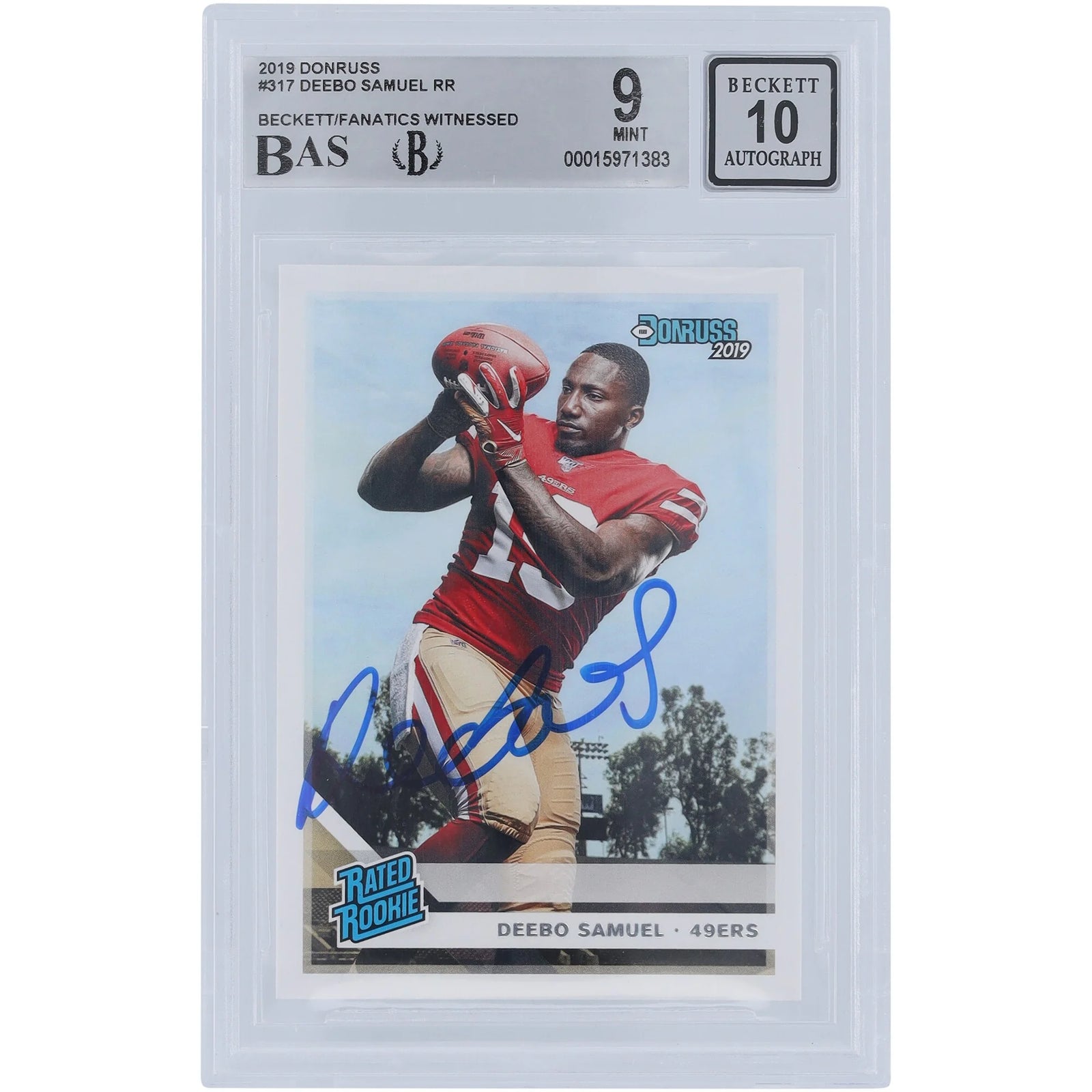 Deebo Samuel Signed 2019 Panini Donruss Rated Rookie #317 | Beckett 9