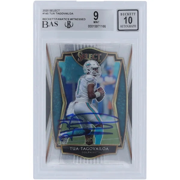 Tua Tagovailoa Signed 2020 Panini Select #145 Rookie Card | Beckett 9