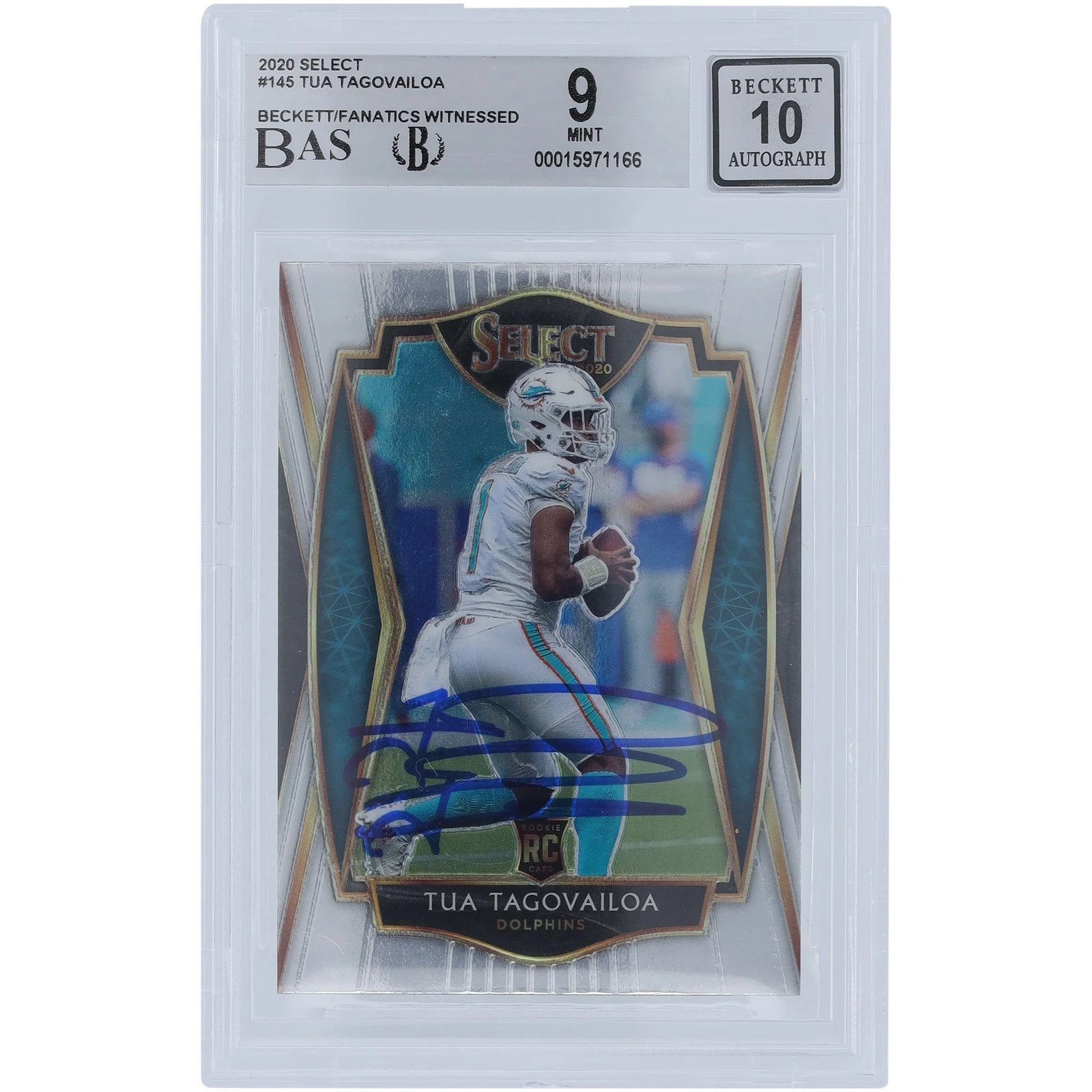 Tua Tagovailoa Signed 2020 Panini Select #145 Rookie Card | Beckett 9