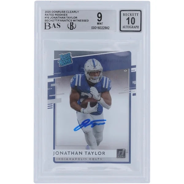 Jonathan Taylor Signed 2020 Panini Donruss Rookie Card | Beckett Authenticated