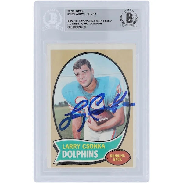 Larry Csonka Signed 1970 Topps Series 1 #162 | Beckett Authenticated