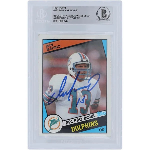 Dan Marino Signed 1984 Topps Series 1 #123 Rookie Card | Beckett Witnessed