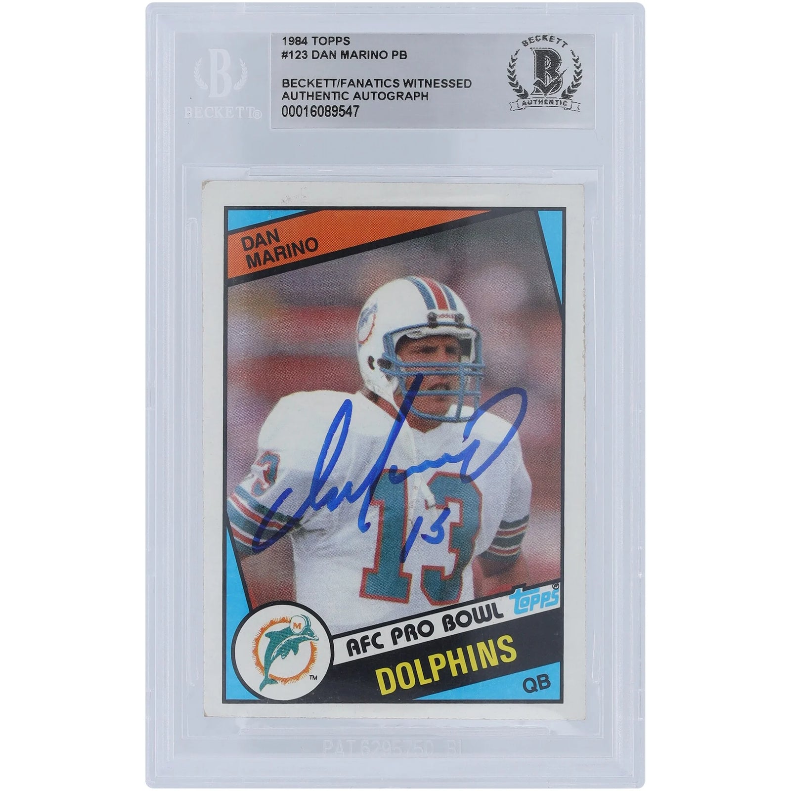 Dan Marino Signed 1984 Topps Series 1 #123 Rookie Card | Beckett Witnessed
