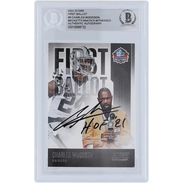 Charles Woodson Signed 2022 Panini Score Card | HOF 21 Inscription
