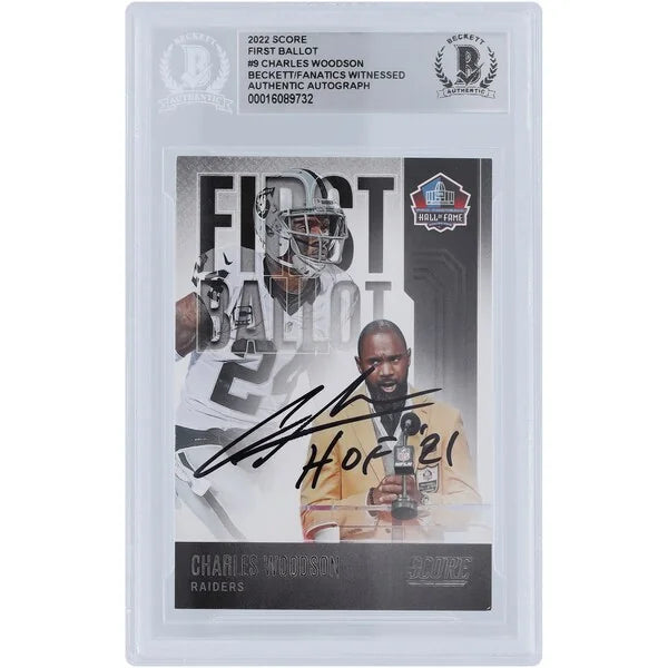 Charles Woodson Signed 2022 Panini Score Card | HOF 21 Inscription