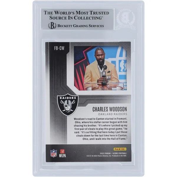 Charles Woodson Signed 2022 Panini Score Card | HOF 21 Inscription