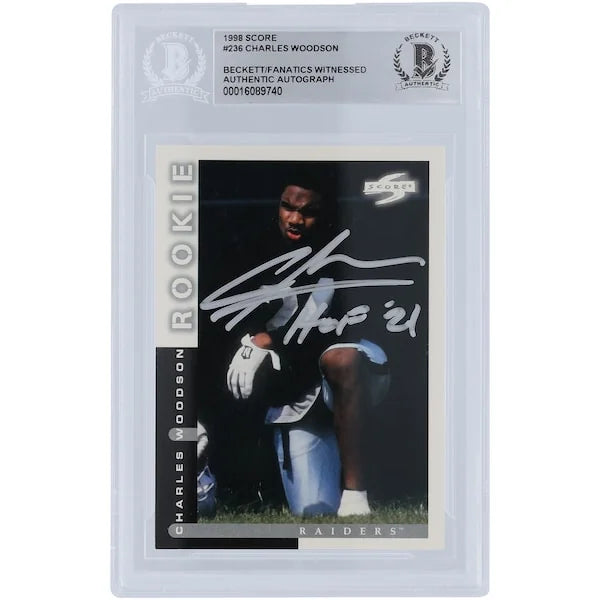 Charles Woodson Signed 1998 Score Series 1 #236 Rookie Card | HOF 21 Inscription