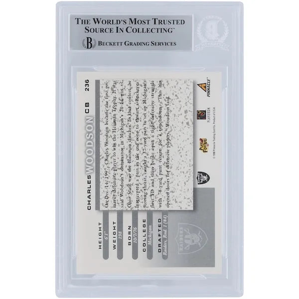 Charles Woodson Signed 1998 Score Series 1 #236 Rookie Card | HOF 21 Inscription