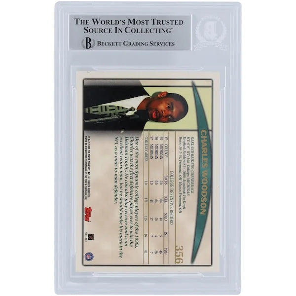 Charles Woodson Signed 1998 Topps Series 1 #356 Rookie Card | HOF 21 Inscription