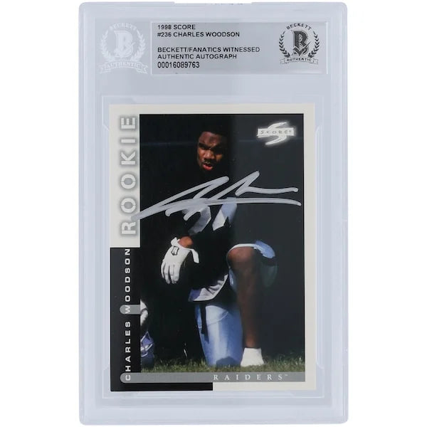 Charles Woodson Signed 1998 Score Series 1 #236 Rookie Card | Beckett Authenticated
