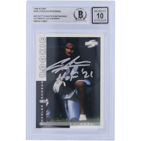 Charles Woodson Signed 1998 Score Silver Ink #236 Rookie Card | HOF 21 Inscription