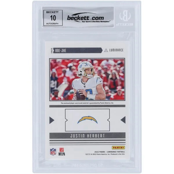 Justin Herbert Signed 2022 Panini Luminance Relic Card | Graded 10