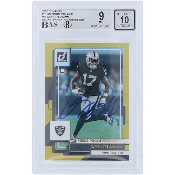Davante Adams Signed 2022 Panini Donruss Press Proof #94 | Beckett 9