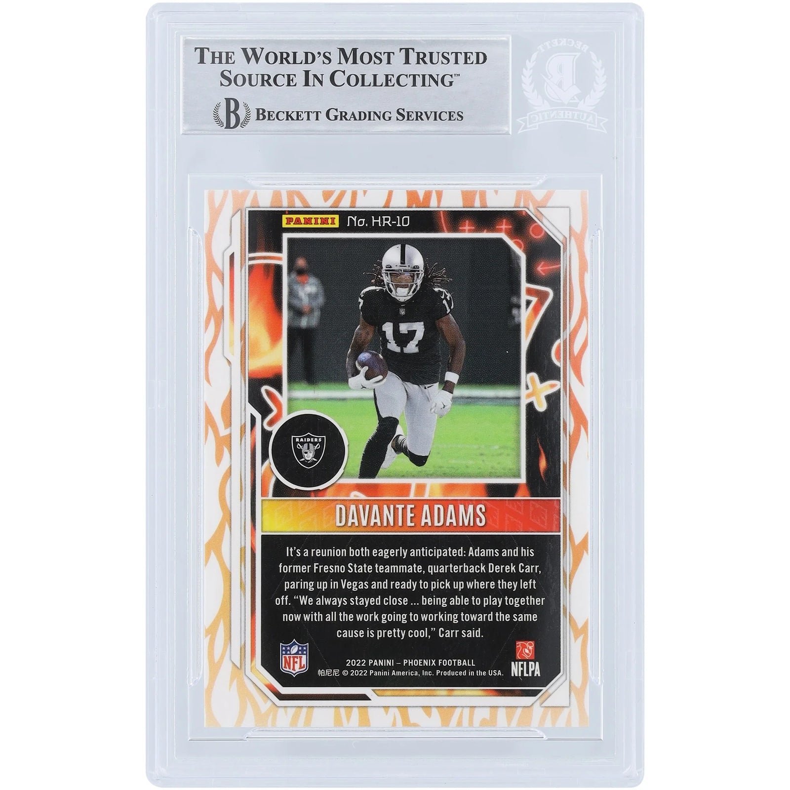 Davante Adams Signed 2022 Panini Phoenix Hot Routes #HR-10 Card | Beckett Authenticated