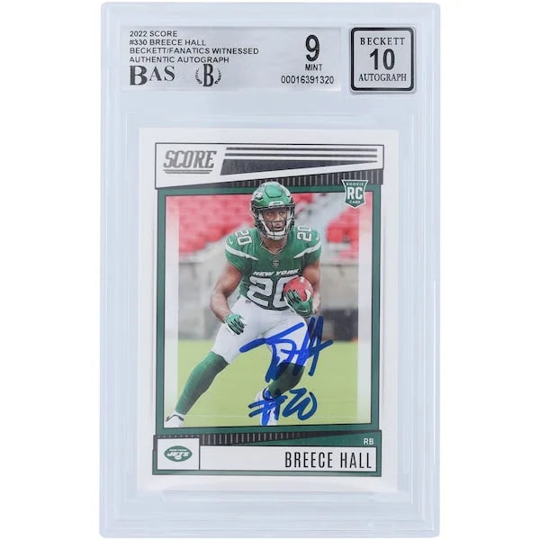 Breece Hall Signed 2022 Panini Score #330 Rookie Card | Beckett Authenticated