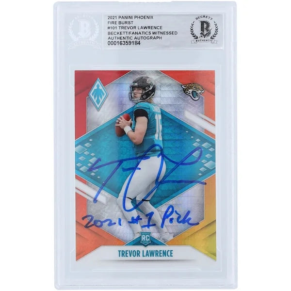 Trevor Lawrence Signed 2021 Panini Phoenix Fire Burst #101 | 2021 #1 Pick Inscription