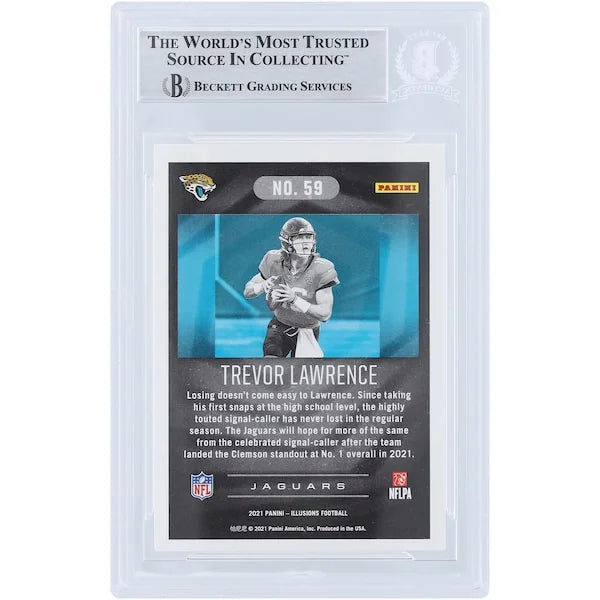 Trevor Lawrence Signed 2021 Panini Illusions #59 Rookie Card | 1st NFL Win Inscription