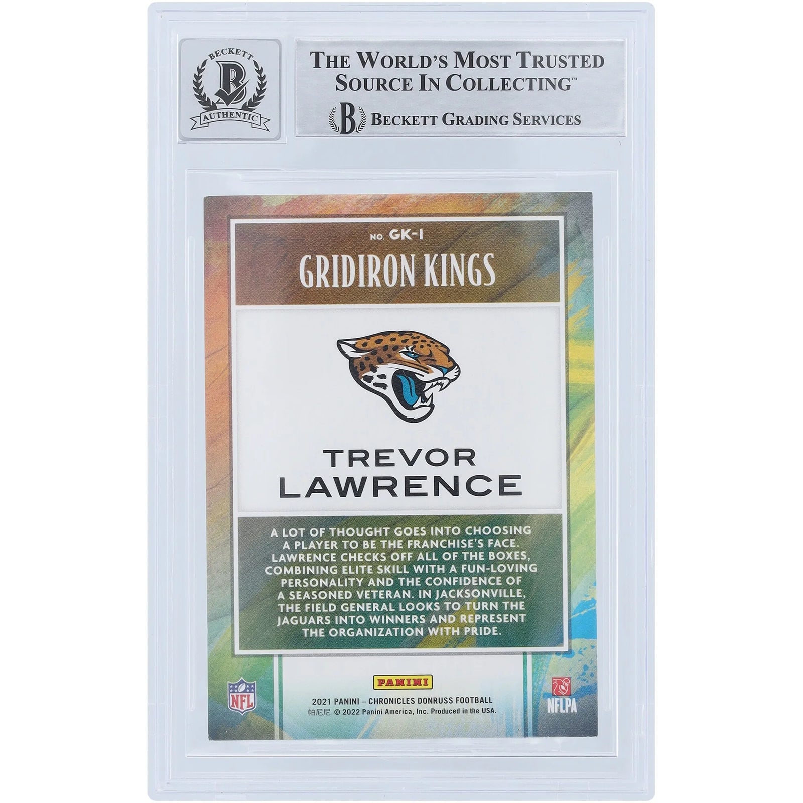 Trevor Lawrence Signed 2021 Panini Chronicles Gridiron Kings #GK-1 | Beckett Authenticated