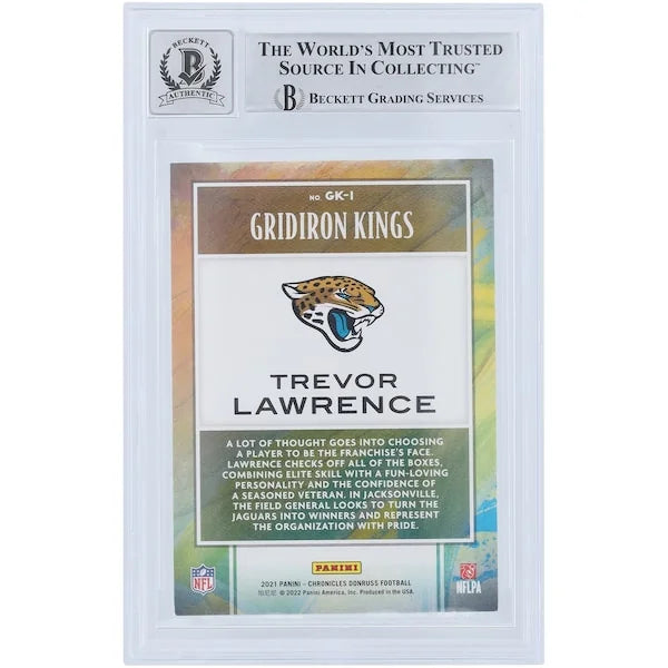Trevor Lawrence Signed 2021 Panini Donruss Gridiron Kings Pink Rookie Card | Beckett 9