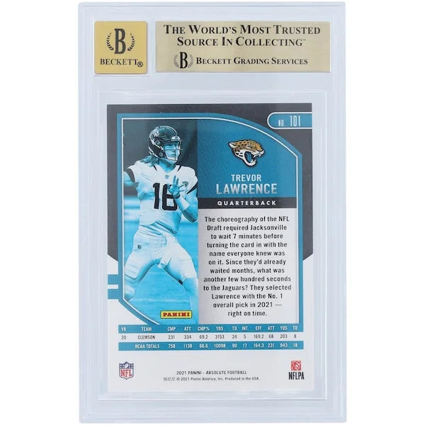 Trevor Lawrence Signed 2021 Panini Absolute #101 Rookie Card | Graded 9.5