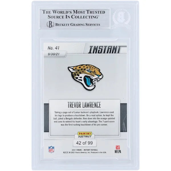 Trevor Lawrence Signed 2021 Panini Instant NFL Red Rookie Card | #41/99
