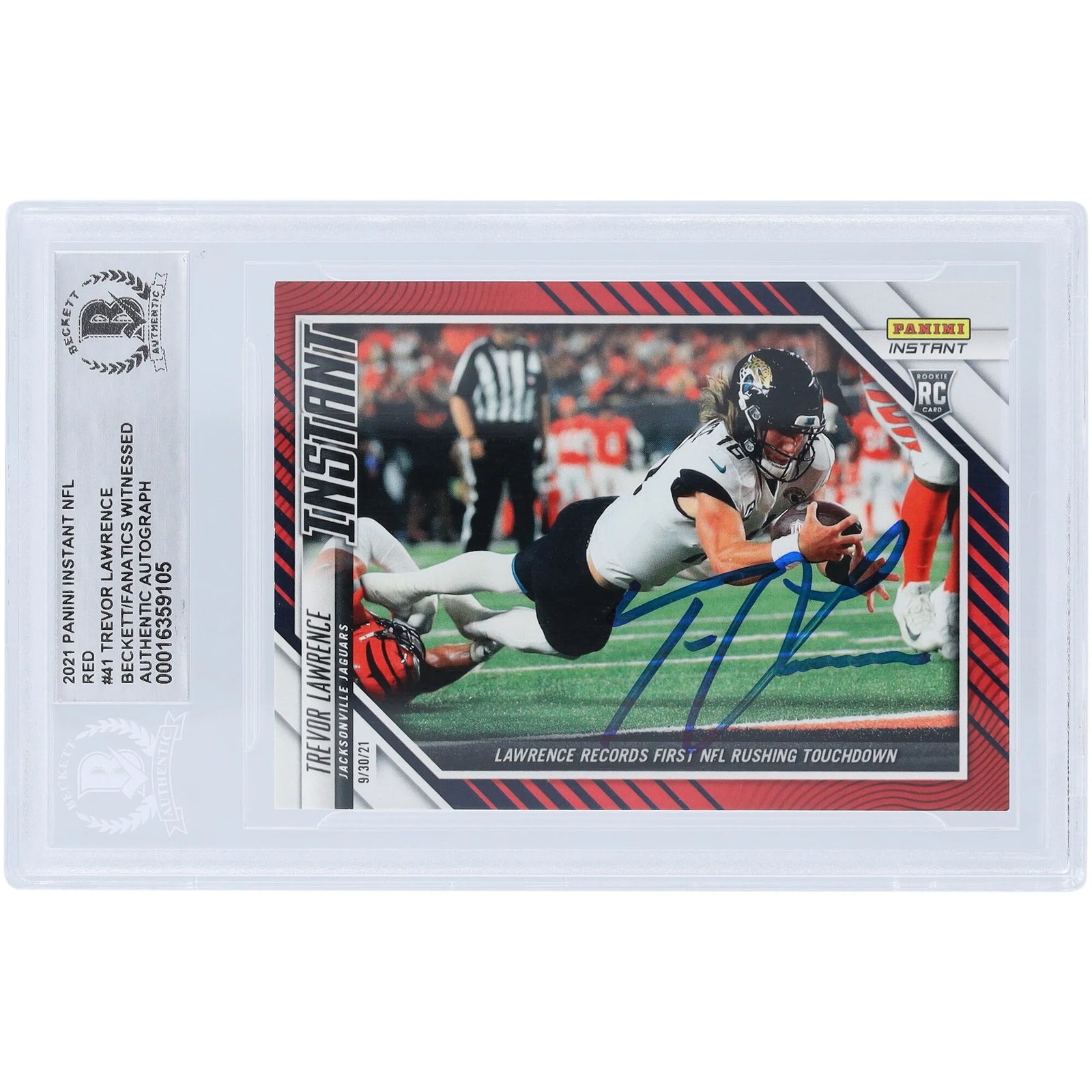 Trevor Lawrence Signed 2021 Panini Instant NFL Red Rookie Card | #41/99