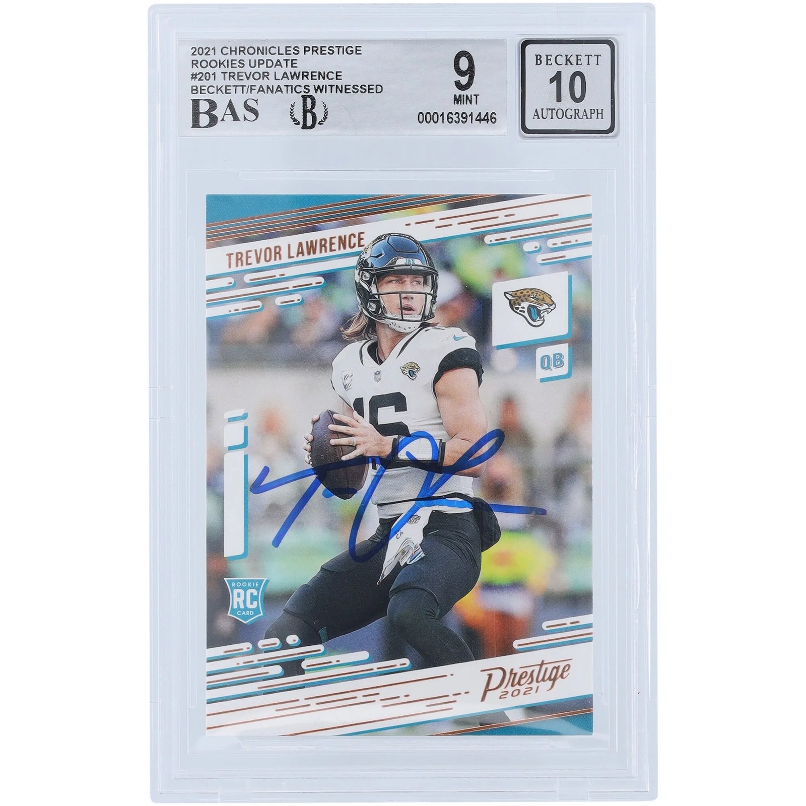 Trevor Lawrence Signed 2021 Panini Chronicles Prestige Rookies #201 | Jaguars Rookie