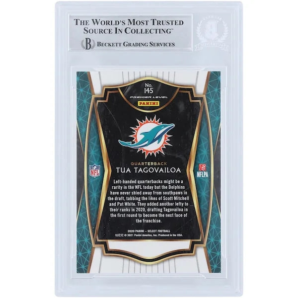 Tua Tagovailoa Signed 2020 Panini Select Rookie #145 Card | GO DOLPHINS Inscription