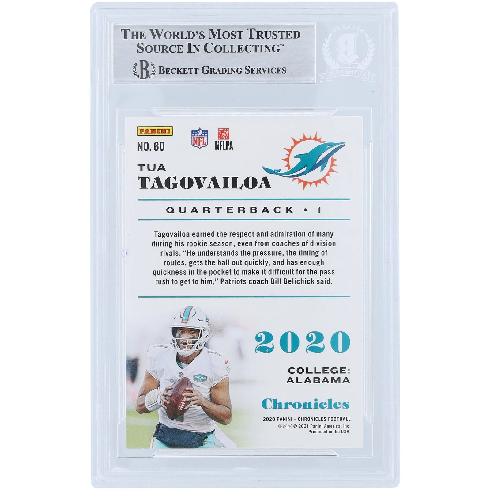 Tua Tagovailoa Signed 2020 Panini Chronicles Pink Rookie Card #60 | Beckett Authenticated
