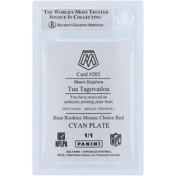 Tua Tagovailoa Signed 2020 Panini Mosaic Printing Plate | 1/1 Rookie