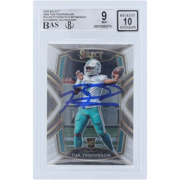 Tua Tagovailoa Signed 2020 Panini Select Club Level #245 Rookie Card | Beckett 9