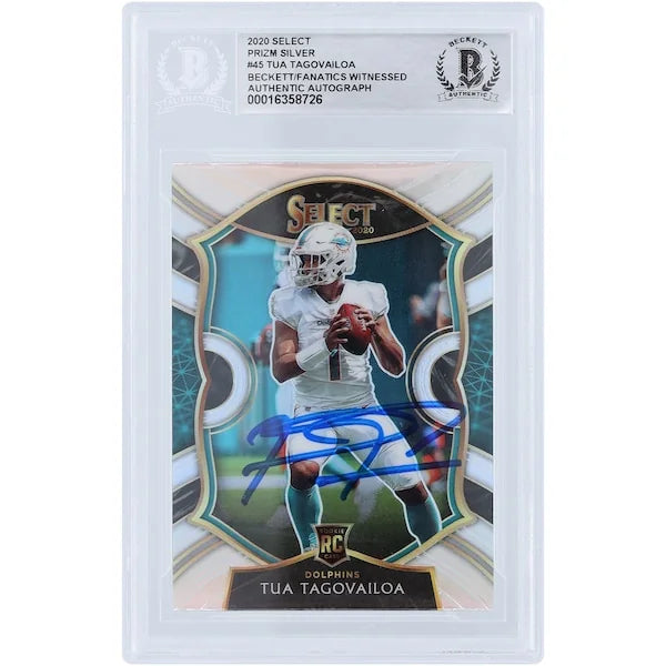 Tua Tagovailoa Signed 2020 Panini Select Concourse Silver Prizm #45 Rookie Card | Authenti