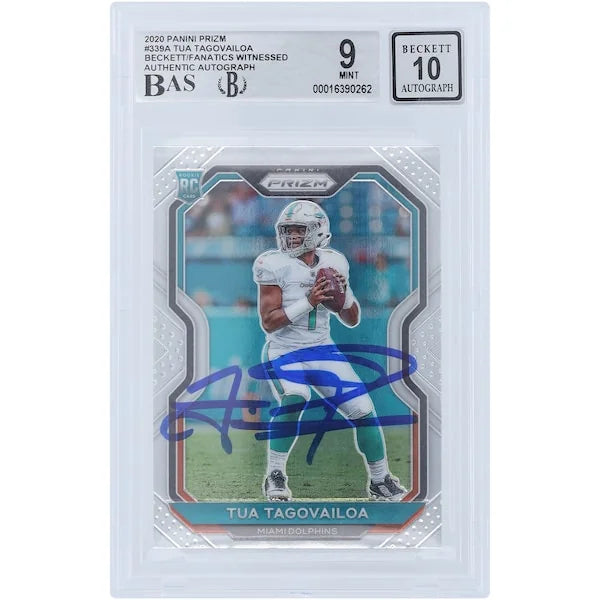 Tua Tagovailoa Signed 2020 Panini Prizm #339 Rookie Card | Beckett 9