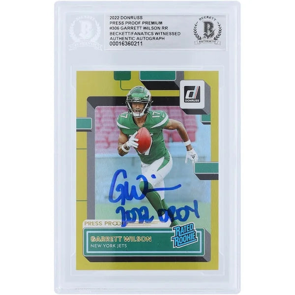 Garrett Wilson Signed 2022 Panini Donruss Rated Rookie #306 Card | 2022 OROY Inscription