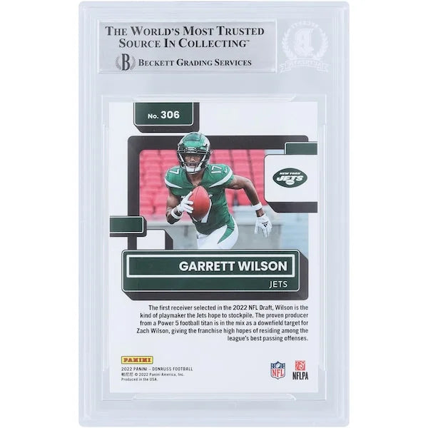 Garrett Wilson Signed 2022 Panini Donruss Rated Rookie #306 Card | 2022 OROY Inscription