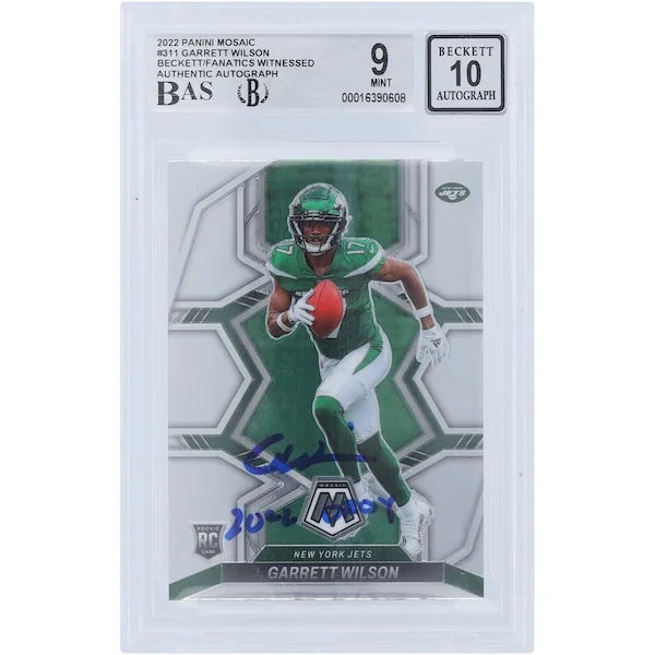 Garrett Wilson Signed 2022 Panini Mosaic #311 Rookie Card | 2022 OROY Inscription