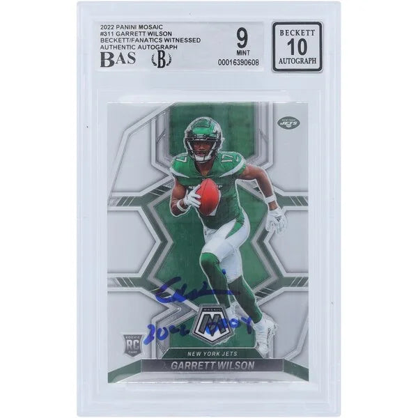 Garrett Wilson Signed 2022 Panini Mosaic #311 Rookie Card | 2022 OROY Inscription