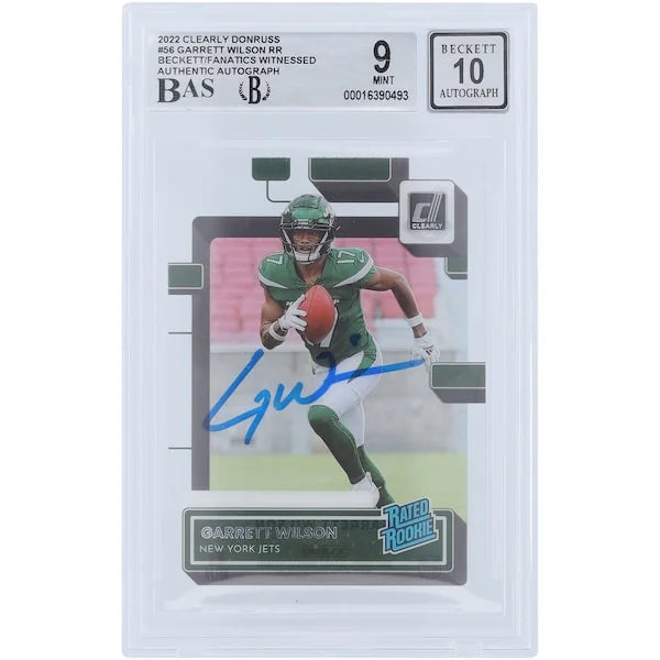 Garrett Wilson Signed 2022 Panini Clearly Donruss Rookie Card #56 | Beckett Authenticated