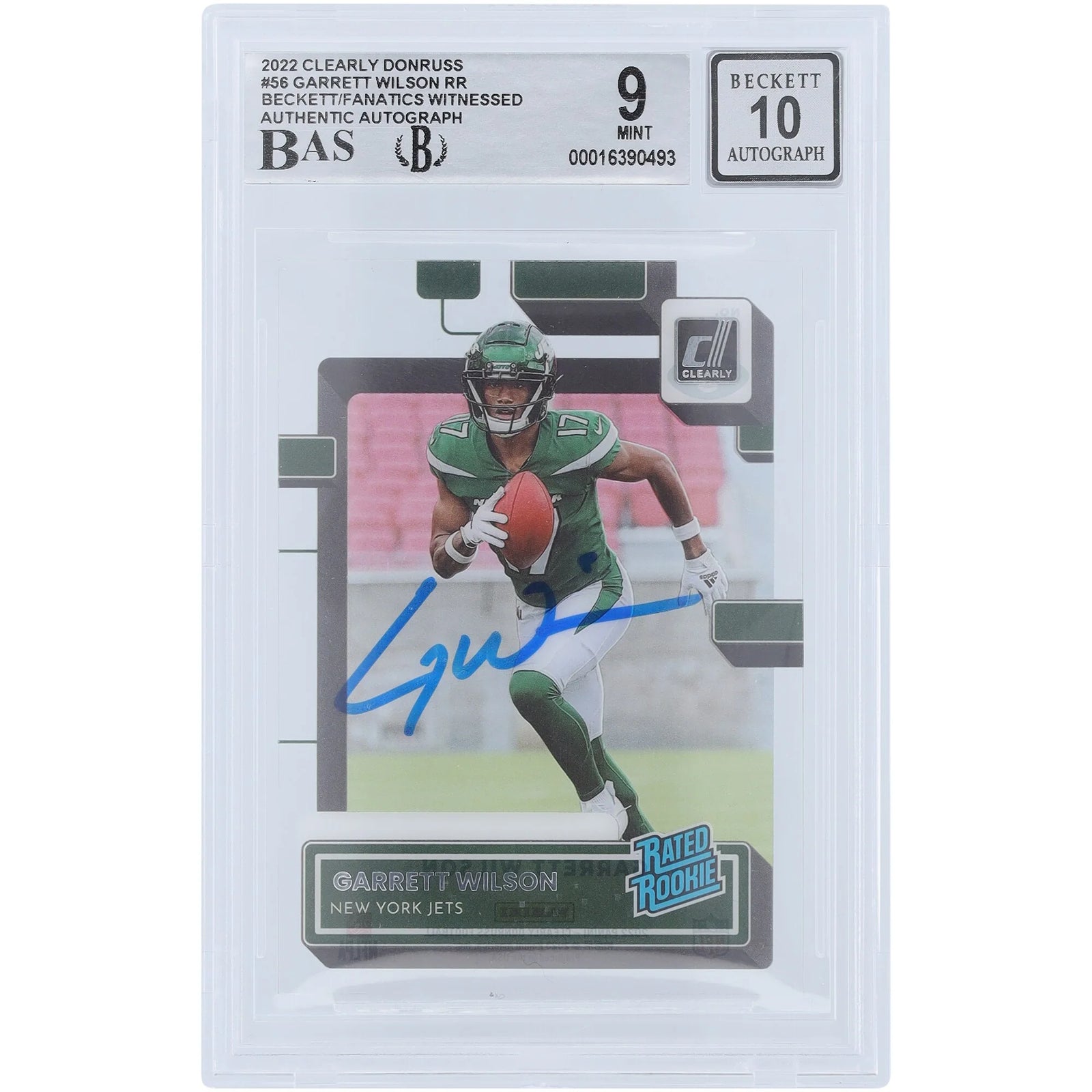 Garrett Wilson Signed 2022 Panini Clearly Donruss Rookie Card #56 | Beckett Authenticated
