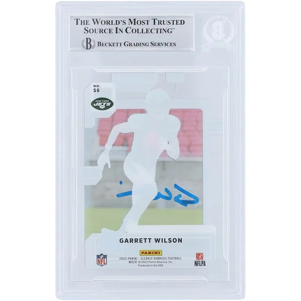Garrett Wilson New York Jets Autographed 2022 Panini Clearly Donruss Rated Rookie #56 Beckett Fanatics Witnessed Authenticated Rookie Card - F2