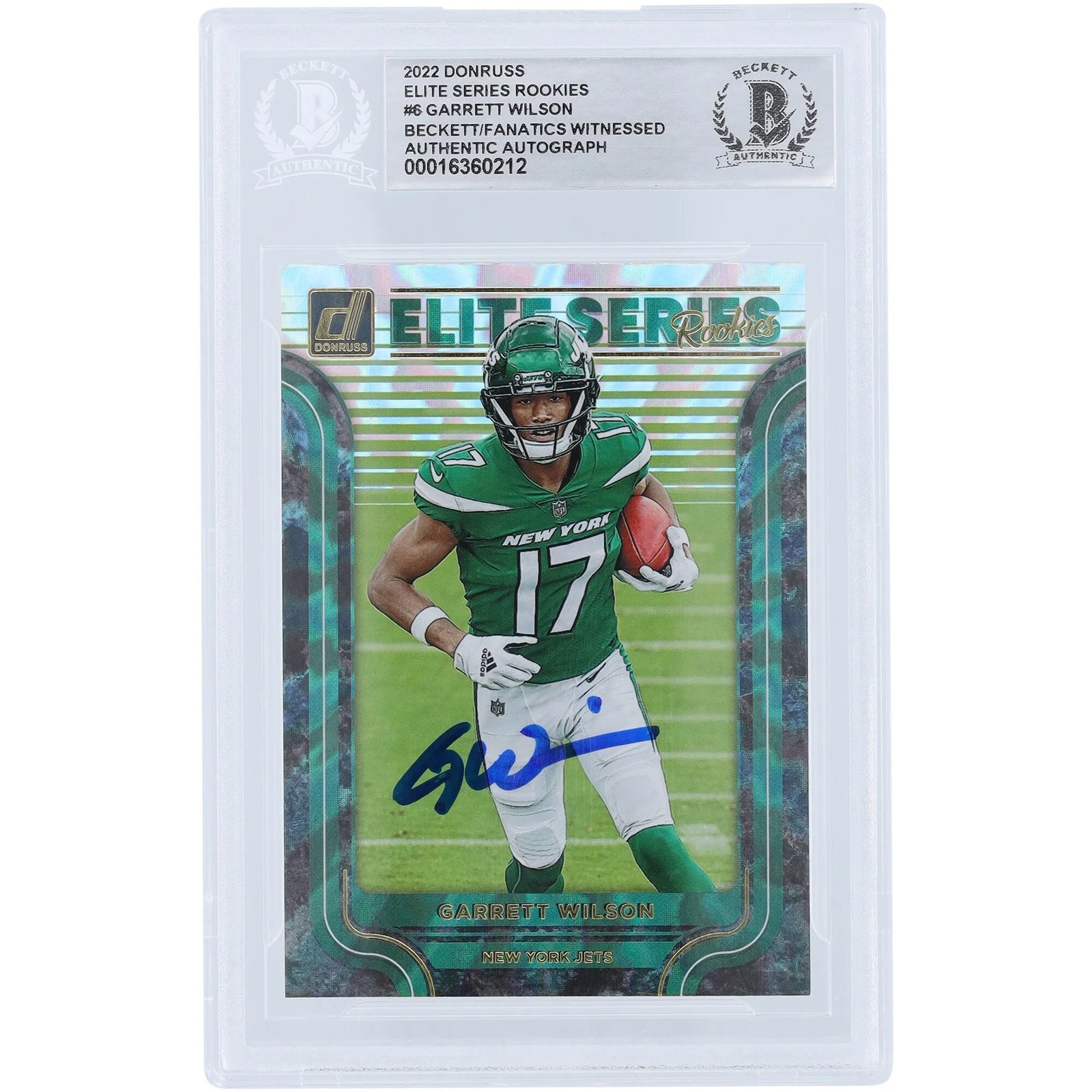 Garrett Wilson Signed 2022 Panini Donruss Elite Series Rookies Card | Beckett Authenticate