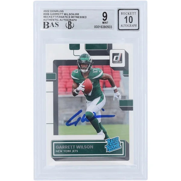 Garrett Wilson Signed 2022 Panini Donruss Rated Rookie #306 | Beckett Authenticated
