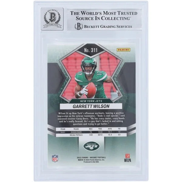 Garrett Wilson Signed 2022 Panini Mosaic #311 Rookie Card | Jets