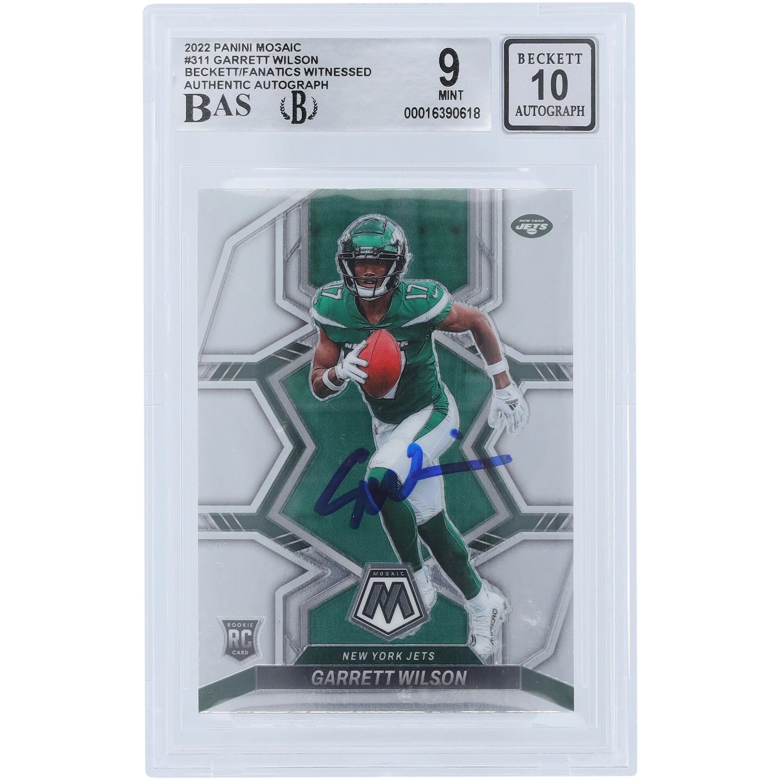 Garrett Wilson Signed 2022 Panini Mosaic #311 Rookie Card | Jets