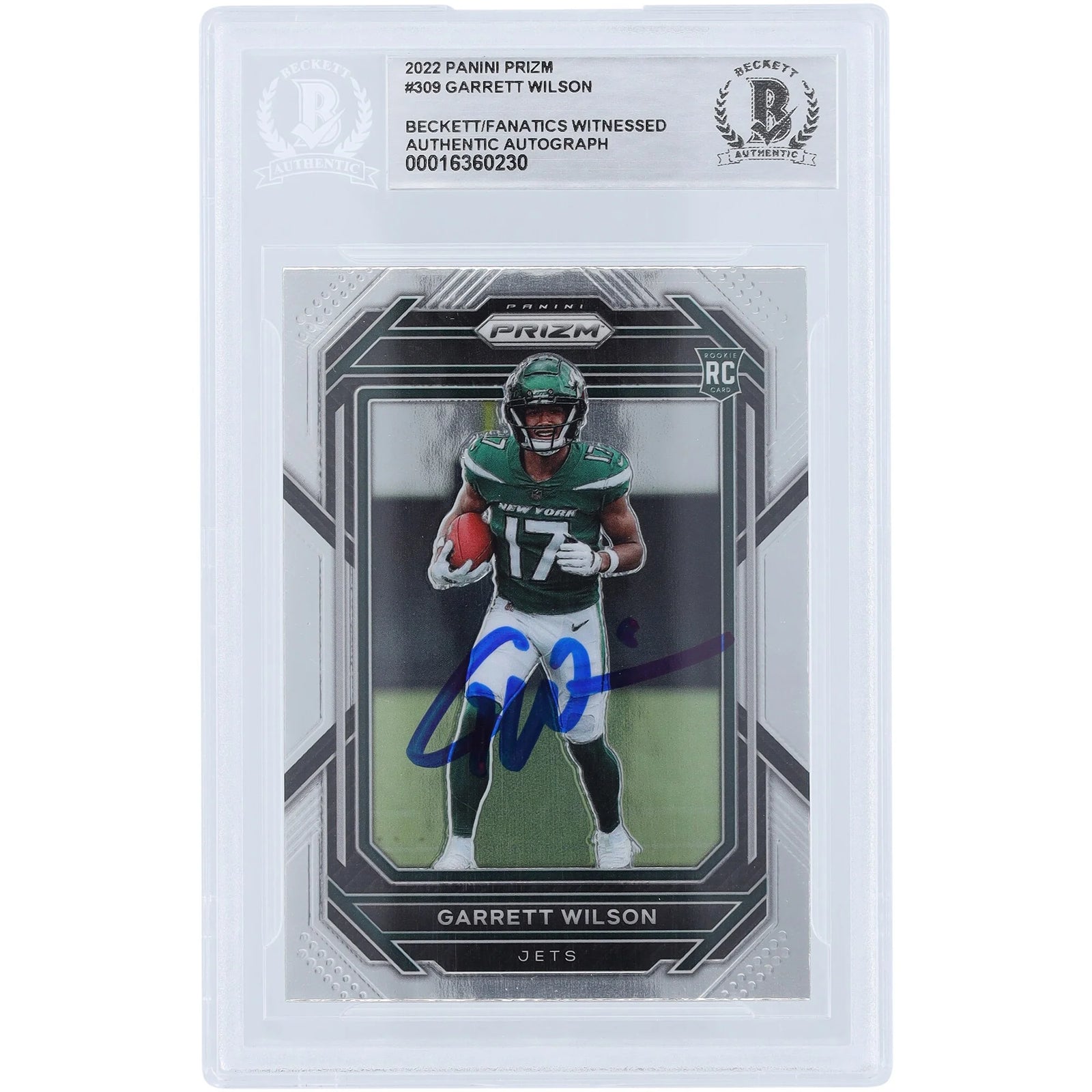 Garrett Wilson Signed 2022 Panini Prizm #309 Rookie Card | Jets
