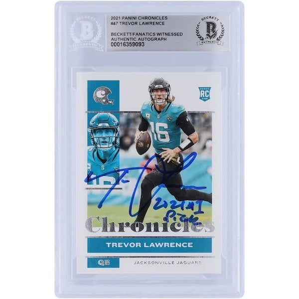 Trevor Lawrence Signed 2021 Panini Chronicles #47 Rookie Card | 2021 #1 Pick Inscription